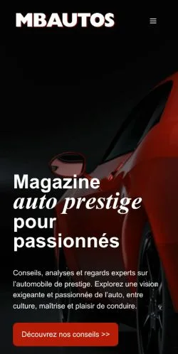 Vista previa del sitio MB Autos Guide, referenciado para publicar artículos patrocinados
