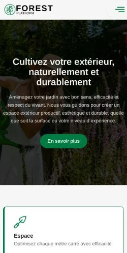 Preview of the Forest Platform website, listed for sponsored article publication