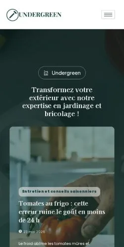 Anteprima del sito Undergreen Jardiner Bricoler, referenziato per la pubblicazione di articoli sponsorizzati