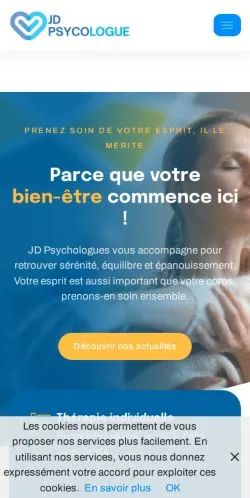 Vista previa del sitio JD Psychologues, referenciado para publicar artículos patrocinados