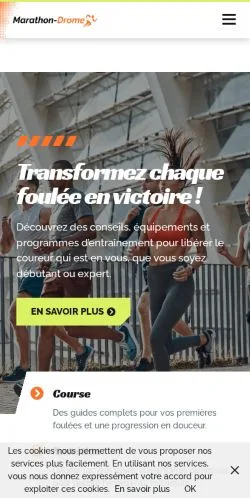 Preview of the Marathon Drome website, listed for sponsored article publication