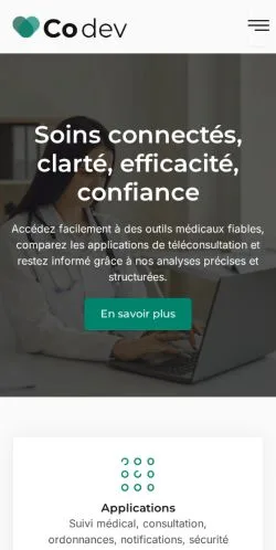 Vorschau der Website Co Dev Santé, gelistet für die Veröffentlichung gesponserter Artikel