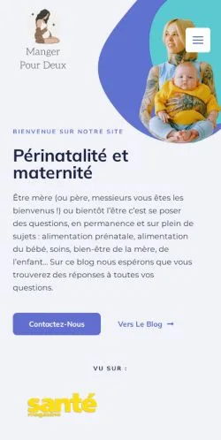 스폰서 기사 게재 매체로 등록된 Maternité Pour Deux 사이트 미리보기