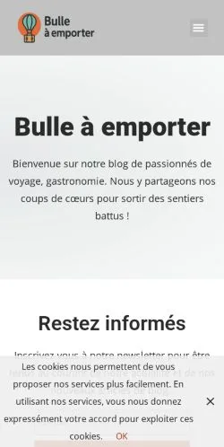 Voorbeeld van de website Bulle à Emporter, vermeld voor de publicatie van gesponsorde artikelen