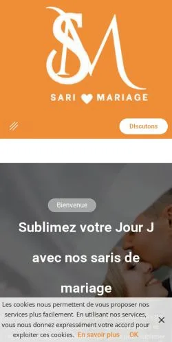 Aperçu du site Sari Mariage, référencé pour publier un article sponsorisé