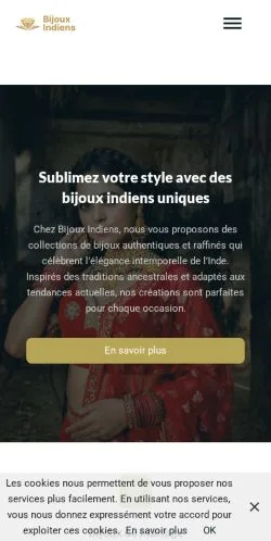 Vorschau der Website Bijoux Indiens, gelistet für die Veröffentlichung gesponserter Artikel