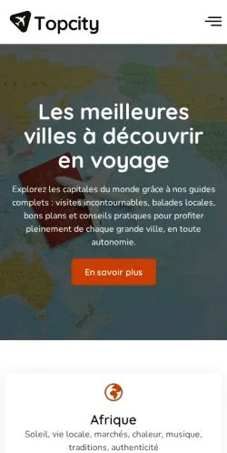 Preview of the Topcity website, listed for sponsored article publication