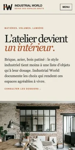 스폰서 기사 게재 매체로 등록된 Industrial World 사이트 미리보기