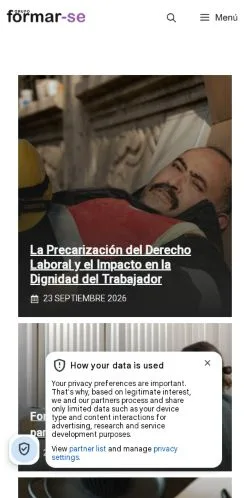 Preview of the Formarse Económica website, listed for sponsored article publication