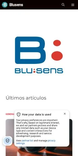 Vista previa del sitio Blusens Story, referenciado para publicar artículos patrocinados