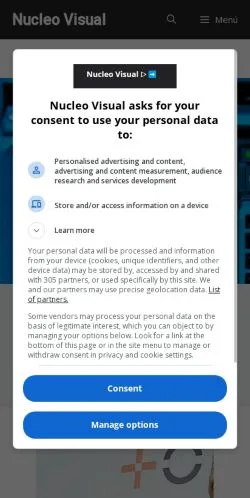 Vista previa del sitio Nucleo Visual, referenciado para publicar artículos patrocinados