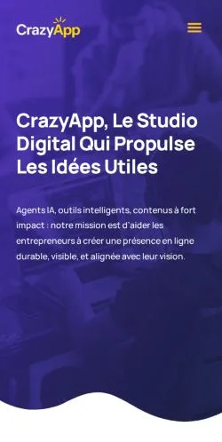 Vista previa del sitio CrazyApp Studio Digital, referenciado para publicar artículos patrocinados