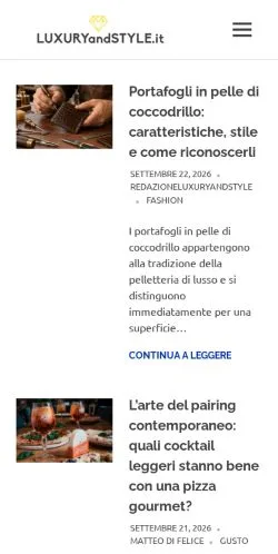 Preview of the Luxury And Style website, listed for sponsored article publication
