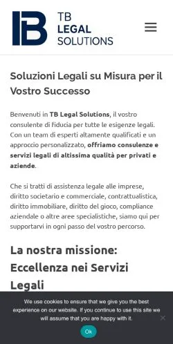 Vista previa del sitio TB Legal Solutions, referenciado para publicar artículos patrocinados