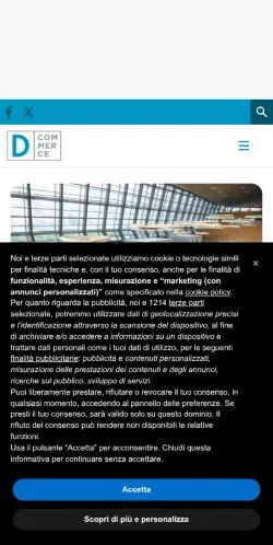 Preview of the DCommerce News website, listed for sponsored article publication