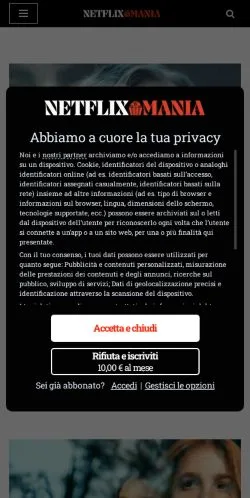 Vista previa del sitio Netflixmania, referenciado para publicar artículos patrocinados