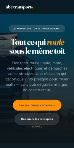 Podgląd witryny ABC Transport Magazine, ujętej jako miejsce publikacji artykułów sponsorowanych