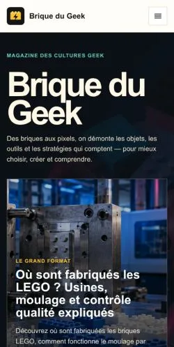 Aperçu du site Brique du Geek, référencé pour publier un article sponsorisé