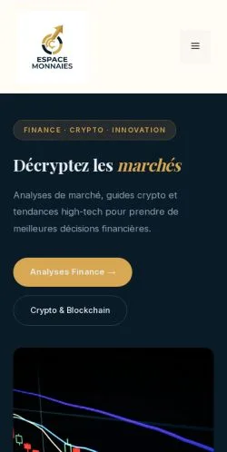 Preview of the Espace Monnaies website, listed for sponsored article publication