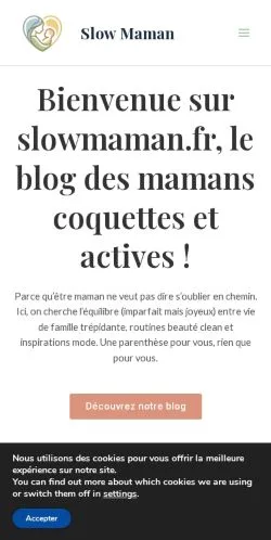 Anteprima del sito Slow Maman, referenziato per la pubblicazione di articoli sponsorizzati