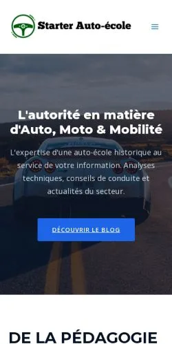 스폰서 기사 게재 매체로 등록된 Starter Auto Ecole 사이트 미리보기