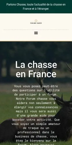 Vorschau der Website Parlons Chasse, gelistet für die Veröffentlichung gesponserter Artikel