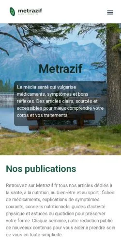 Vorschau der Website Metrazif Santé, gelistet für die Veröffentlichung gesponserter Artikel