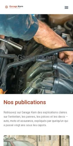 Preview of the Garage Kern website, listed for sponsored article publication