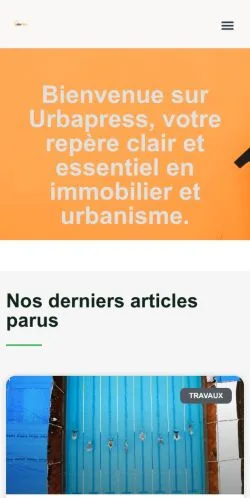Aperçu du site Urbapress Immobilier, référencé pour publier un article sponsorisé