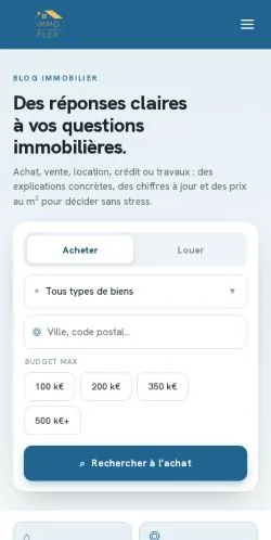 Vorschau der Website Immo Flex, gelistet für die Veröffentlichung gesponserter Artikel