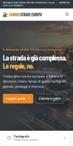 Aperçu du site Camion Strade Europa, référencé pour publier un article sponsorisé