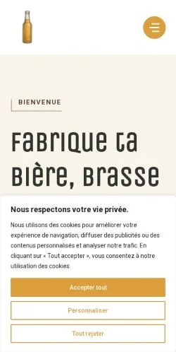 スポンサード記事の掲載先として登録されたFabrique à Bièreのサイトプレビュー