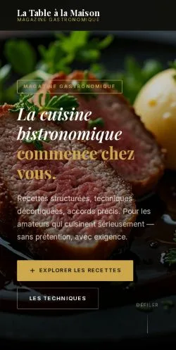 Aperçu du site La Table à la Maison, référencé pour publier un article sponsorisé