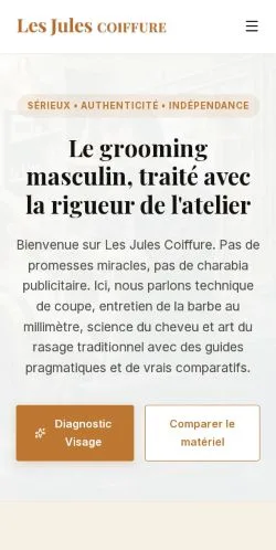 スポンサード記事の掲載先として登録されたLes Jules Coiffureのサイトプレビュー