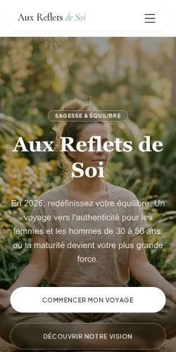 スポンサード記事の掲載先として登録されたAux Reflets de Soiのサイトプレビュー