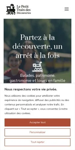 Förhandsvisning av webbplatsen Petit Train Découvertes, listad för publicering av sponsrade artiklar
