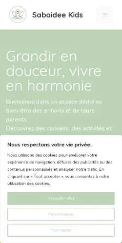 Aperçu du site Sabaïdee Kids, référencé pour publier un article sponsorisé