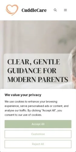Forhåndsvisning av nettstedet CuddleCare, oppført for publisering av sponsede artikler