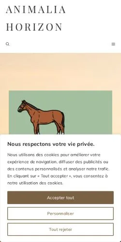 Preview of the Animalia Horizon website, listed for sponsored article publication