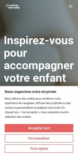 スポンサード記事の掲載先として登録されたPetites Merveilleのサイトプレビュー