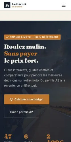 スポンサード記事の掲載先として登録されたLe Carnet Du Motardのサイトプレビュー