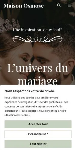 스폰서 기사 게재 매체로 등록된 Maison Osmose 사이트 미리보기