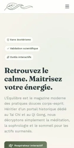 Anteprima del sito L'Équilibre, referenziato per la pubblicazione di articoli sponsorizzati