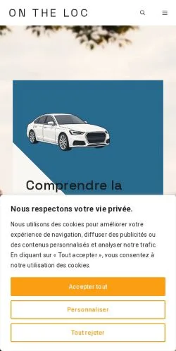 Vista previa del sitio Ontheloc Mobilité, referenciado para publicar artículos patrocinados
