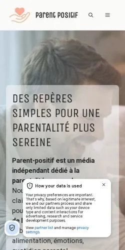 Vorschau der Website Parent Positif, gelistet für die Veröffentlichung gesponserter Artikel