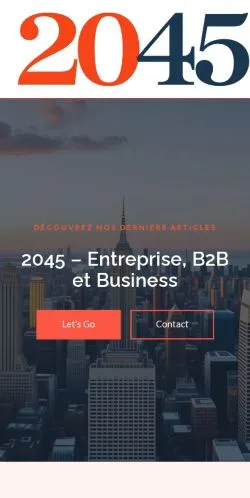 스폰서 기사 게재 매체로 등록된 2045 Entreprise Business 사이트 미리보기