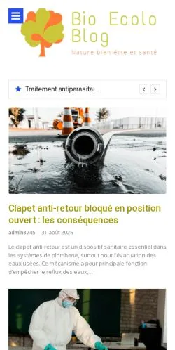 Voorbeeld van de website Bio Ecolo Blog, vermeld voor de publicatie van gesponsorde artikelen