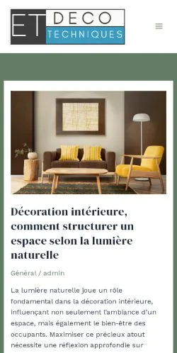 Vista previa del sitio Decotec, referenciado para publicar artículos patrocinados