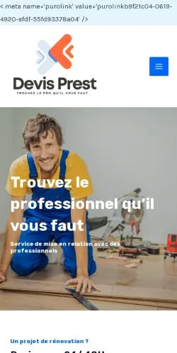 スポンサード記事の掲載先として登録されたDevis Prest Conseilsのサイトプレビュー