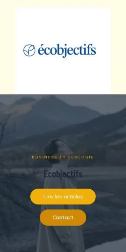 Preview of the Écobectifs Business Écologie website, listed for sponsored article publication